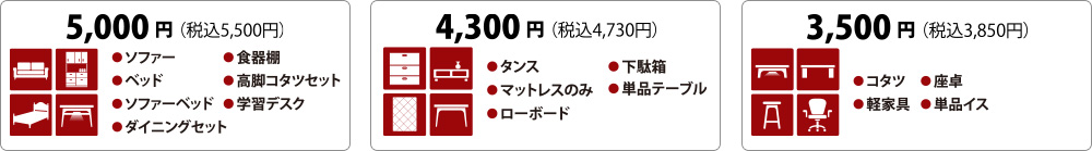 クリックで拡大表示 引取料のご案内
