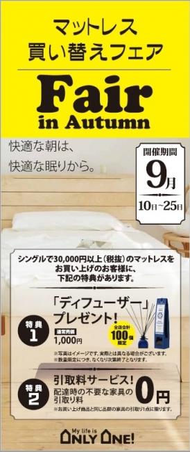 【秋のダイニング＆マットレスフェア開催！】