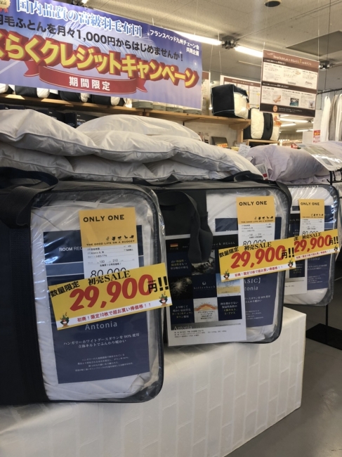 ドイツ製「ビラベック」社　羽毛布団が初売特価！！