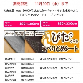 ラグ・カーペットご購入の方にプレゼント企画