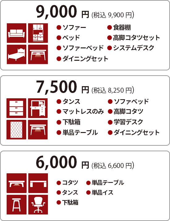 引取料のご案内